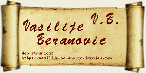 Vasilije Beranović vizit kartica